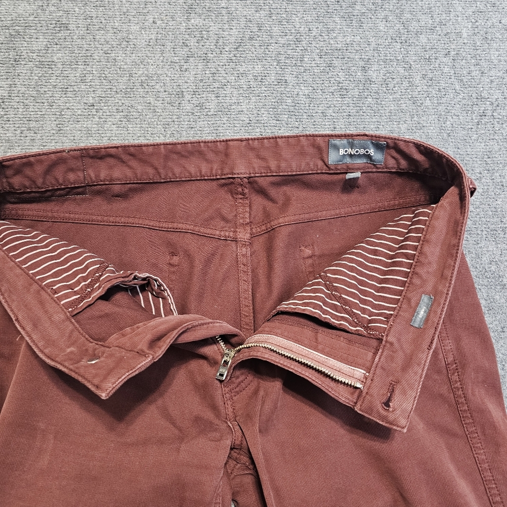 Bonobos Travel Pants 34x30 Brick Red Athletic Outdoor Mens Tailored Fit Stretch - Picture 6 of 13